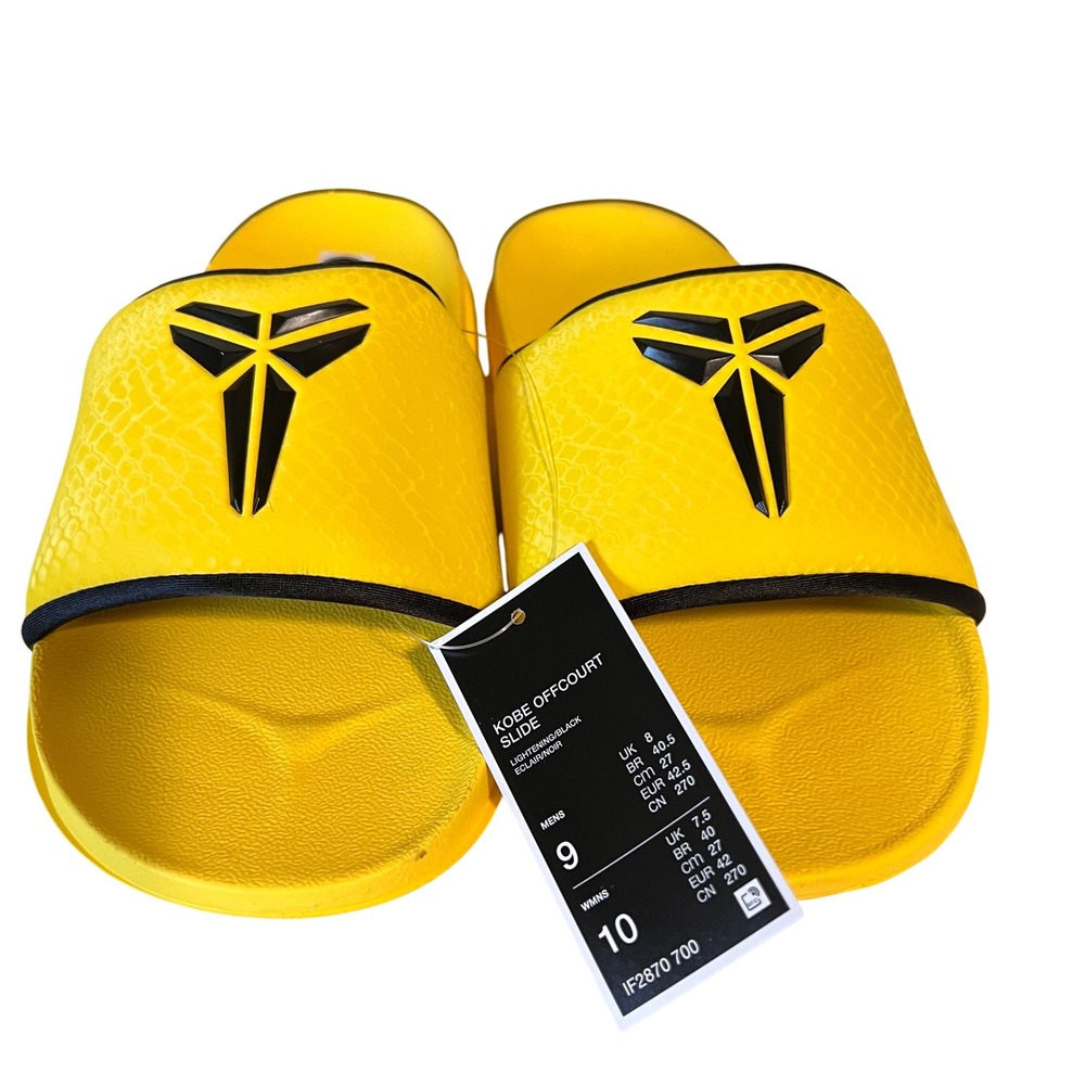 Nike Kobe Offcourt Slide Lightening‎ Black Yellow Men 9/ Women 10 IF2870 700 NWB